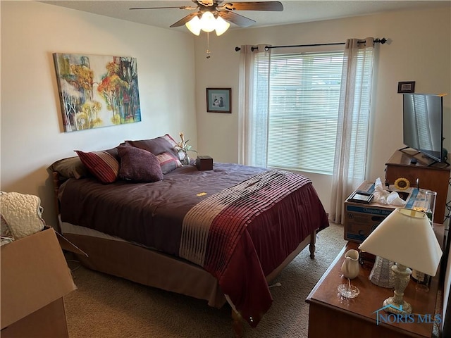 2440 Bluestone Dr, Findlay, OH 45840 - carpeted bedroom with ceiling fan