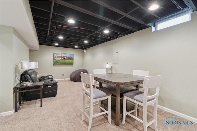 2393 Woods Edge Rd, Perrysburg, OH 43551 - carpeted dining area with baseboards and electric panel