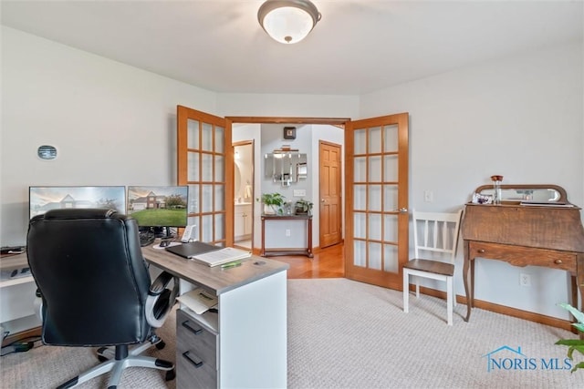 2393 Woods Edge Rd, Perrysburg, OH 43551 - carpeted office space with french doors and baseboards