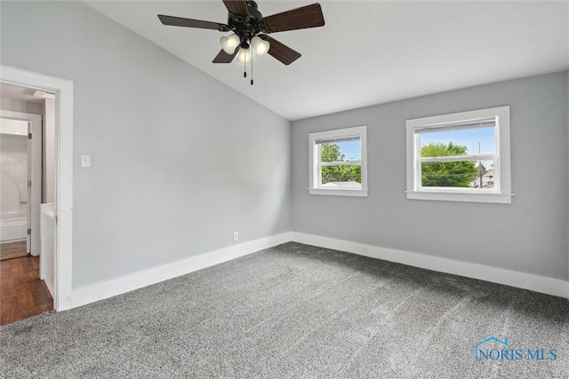 108 Western Ave, Findlay, OH 45840 - carpeted spare room with lofted ceiling and a ceiling fan