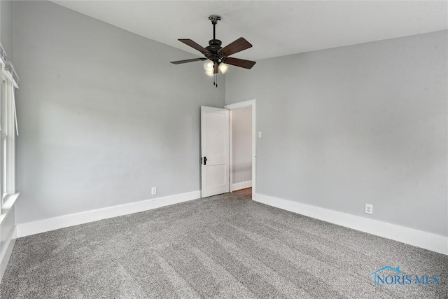 108 Western Ave, Findlay, OH 45840 - carpeted spare room with a ceiling fan and lofted ceiling