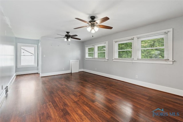 108 Western Ave, Findlay, OH 45840 - spare room with a ceiling fan and dark wood-type flooring