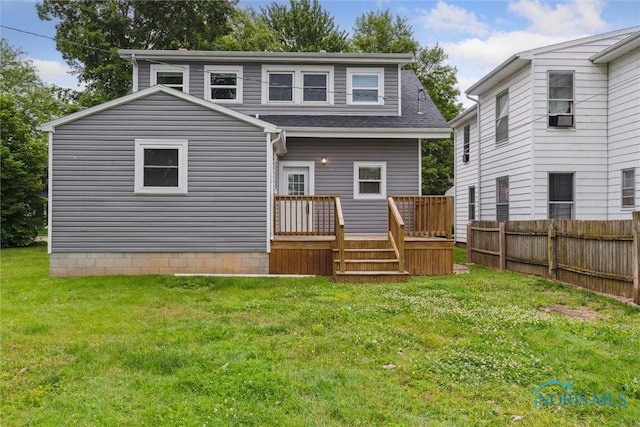 108 Western Ave, Findlay, OH 45840 - back of house with a wooden deck and a shingled roof