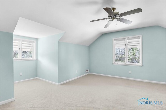 3998 W Bancroft St, Ottawa Hills, OH 43606 - additional living space with vaulted ceiling, carpet, and ceiling fan
