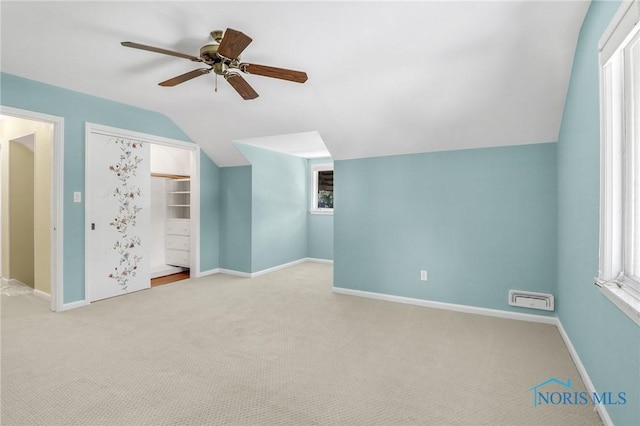 3998 W Bancroft St, Ottawa Hills, OH 43606 - additional living space featuring lofted ceiling, carpet floors, and ceiling fan