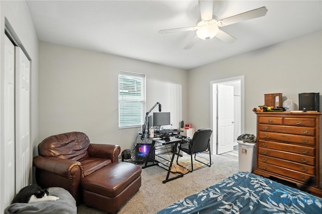 407 Washington St, Findlay, OH 45840 - carpeted home office featuring a ceiling fan