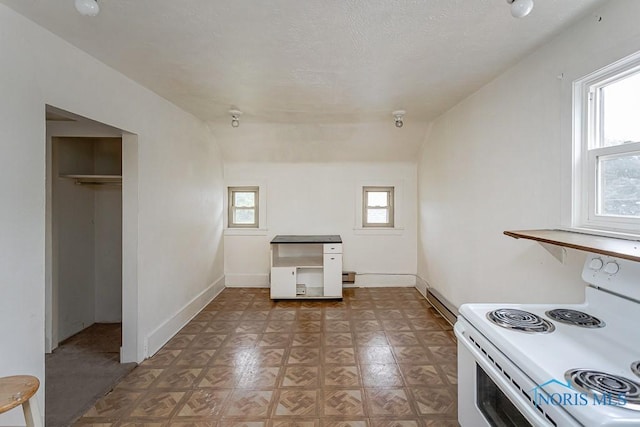5712 Rambo Ln, Toledo, OH 43623 - kitchen featuring white range with electric stovetop and baseboard heating
