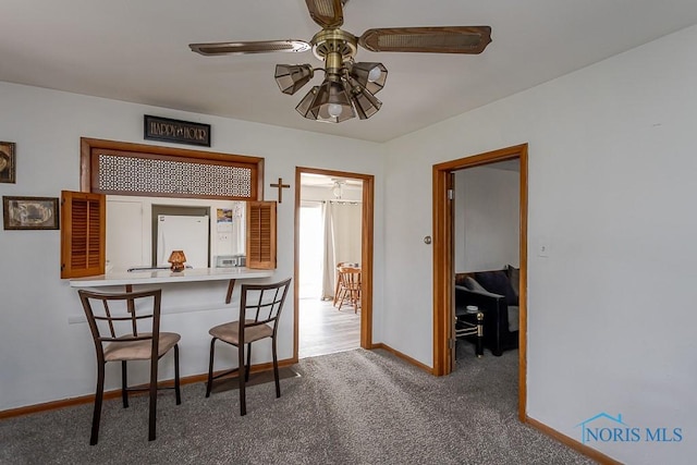 5712 Rambo Ln, Toledo, OH 43623 - dining space featuring ceiling fan and carpet floors