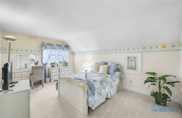 772 Fairway Ln, Wauseon, OH 43567 - bedroom with light carpet and lofted ceiling