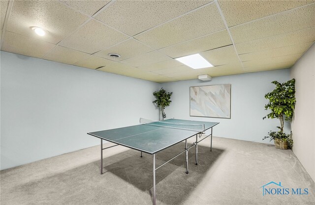772 Fairway Ln, Wauseon, OH 43567 - game room with carpet flooring and a paneled ceiling