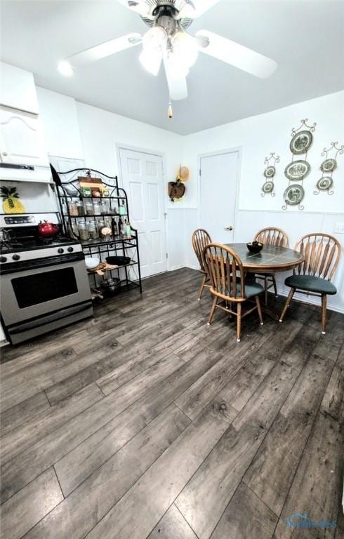 328 W Prentiss Ave, Findlay, OH 45840 - dining space with wood finished floors and a ceiling fan