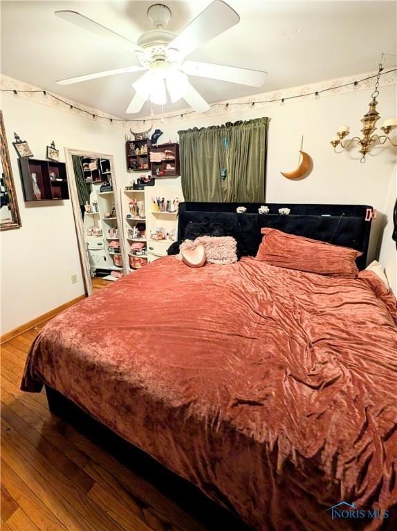 328 W Prentiss Ave, Findlay, OH 45840 - bedroom featuring hardwood / wood-style flooring and ceiling fan
