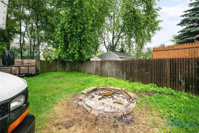 1930 Berkshire Pl, Toledo, OH 43613 - fenced backyard featuring an outdoor fire pit