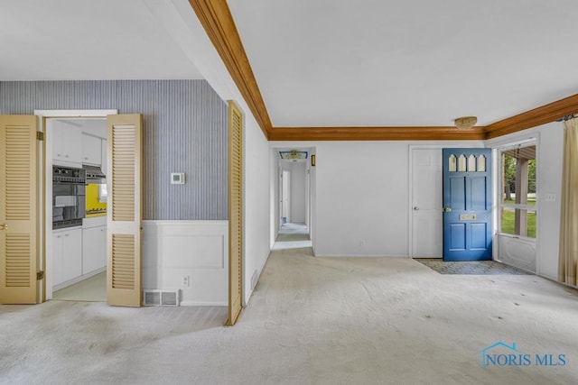 3733 Shamrock Dr, Toledo, OH 43615 - carpeted foyer entrance with baseboards and wallpapered walls