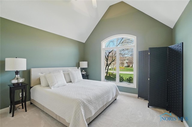 3862 Ravine Hollow Ct, Maumee, OH 43537 - bedroom featuring light carpet and lofted ceiling