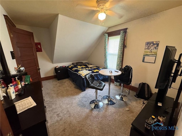 506 Ditto St, Archbold, OH 43502 - carpeted bedroom featuring vaulted ceiling and a ceiling fan