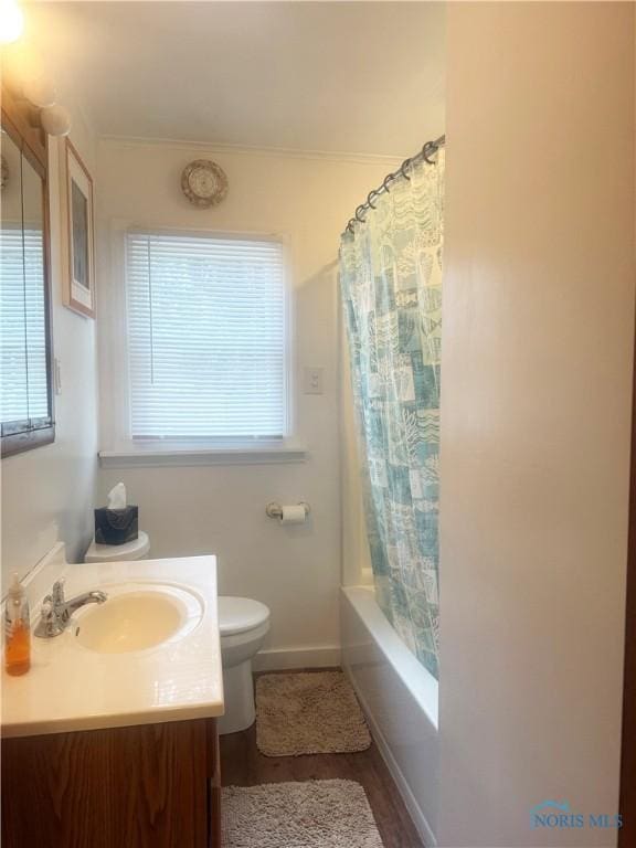 703 College Ave, Fostoria, OH 44830 - full bathroom with vanity and shower / bath combination with curtain