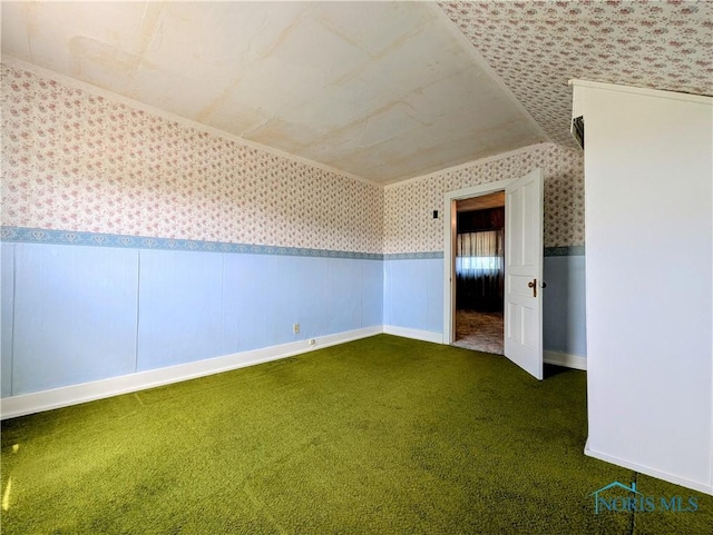 6151 The Bend Rd, Ney, OH 43549 - bonus room with wallpapered walls, a wainscoted wall, and carpet floors