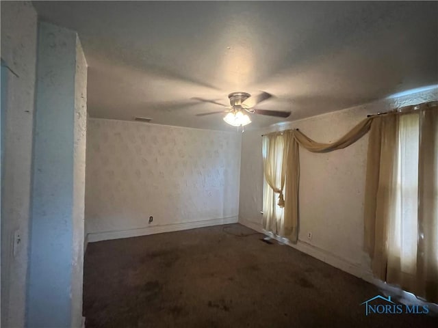 643 N 5th St, Fremont, OH 43420 - spare room featuring ceiling fan and carpet flooring