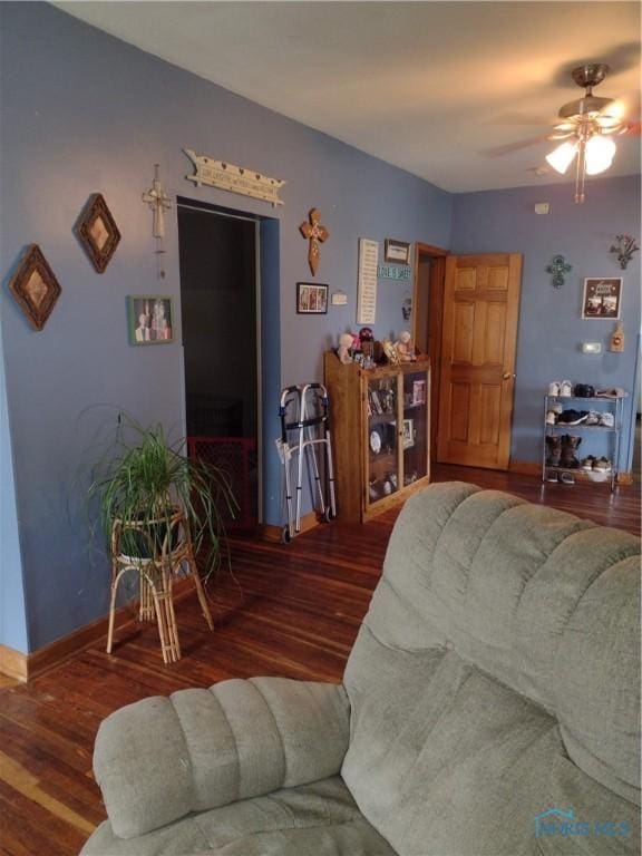 200 Pleasant St, Archbold, OH 43502 - living area featuring ceiling fan and wood finished floors
