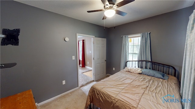 420 Ames St, Clyde, OH 43410 - bedroom with light carpet and a ceiling fan