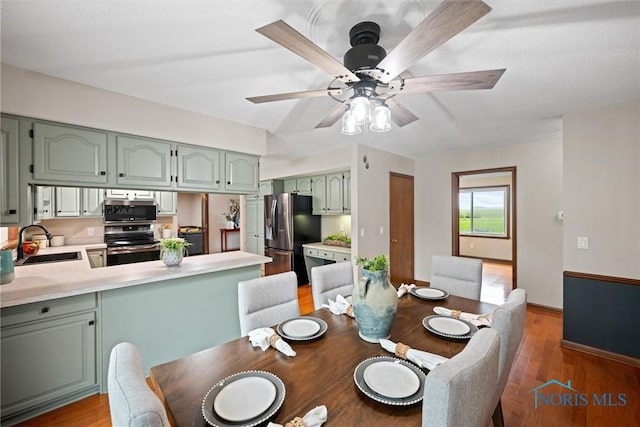 15180 Dirlam Rd, Bowling Green, OH 43402 - dining space with light wood-type flooring and a ceiling fan