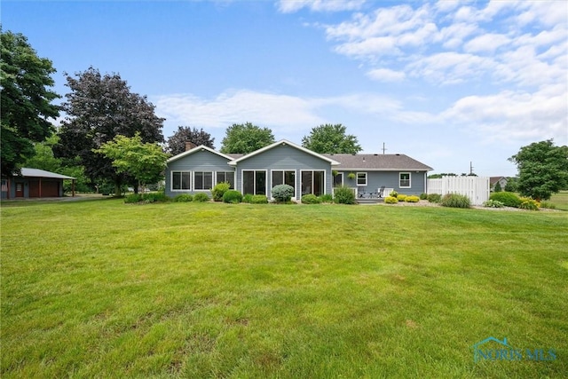 15180 Dirlam Rd, Bowling Green, OH 43402 - view of front of home featuring a front lawn and a chimney