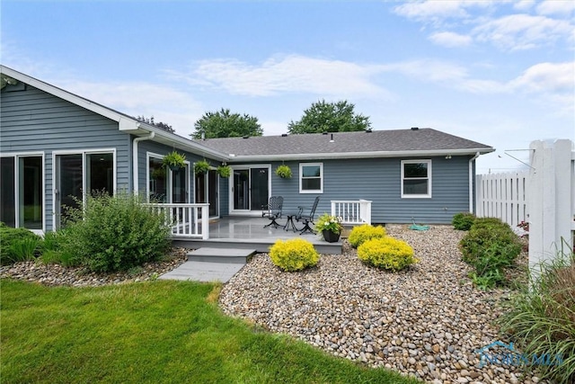 15180 Dirlam Rd, Bowling Green, OH 43402 - back of property with a deck and roof with shingles