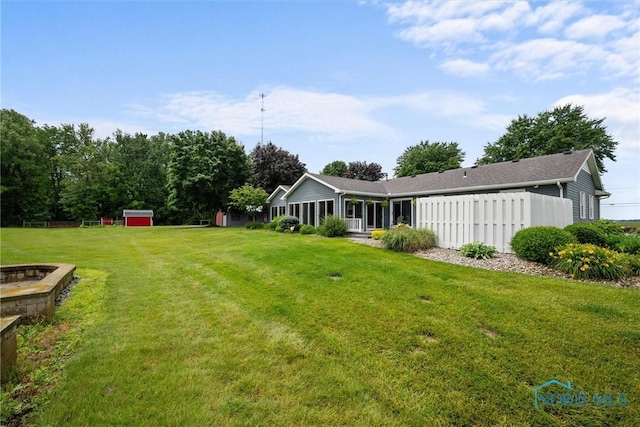 15180 Dirlam Rd, Bowling Green, OH 43402 - view of yard with a storage shed