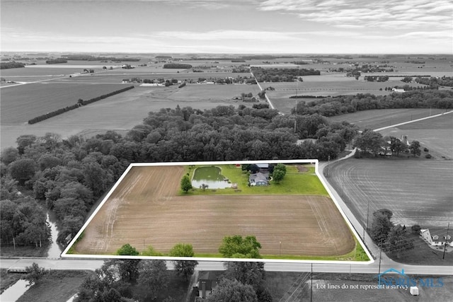 15180 Dirlam Rd, Bowling Green, OH 43402 - aerial view of property and surrounding area with property boundaries highlighted