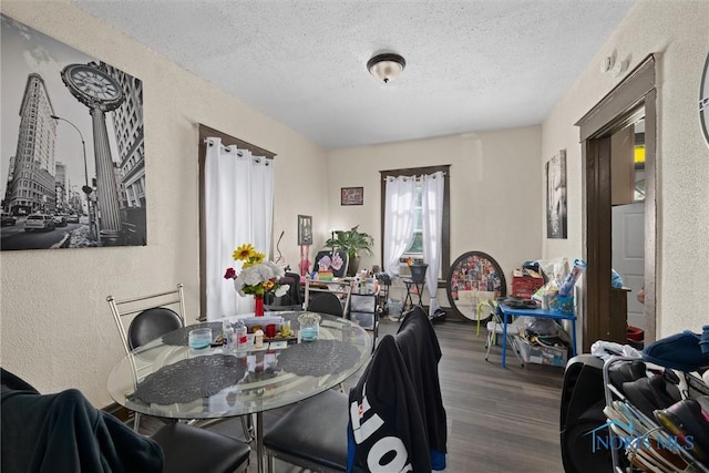 743 Clark St, Toledo, OH 43605 - dining area featuring a textured ceiling, wood finished floors, and a textured wall