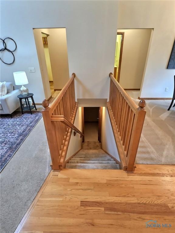 3901 Hampstead Dr Unit 3901, Sylvania, OH 43560 - stairs featuring baseboards and wood finished floors