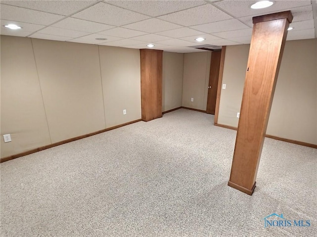 3901 Hampstead Dr Unit 3901, Sylvania, OH 43560 - finished below grade area featuring carpet, a paneled ceiling, and recessed lighting
