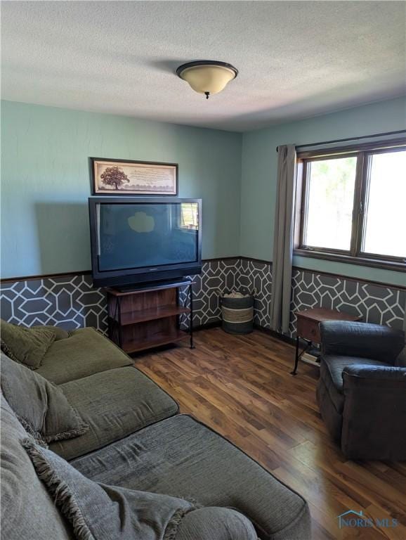 16020 County Road D, Wauseon, OH 43567 - living area featuring wood finished floors and a textured ceiling
