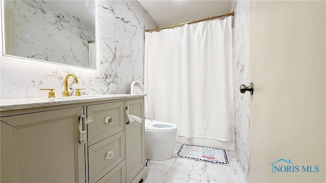 1303 Finch Dr, Bowling Green, OH 43402 - bathroom with vanity and marble finish floors