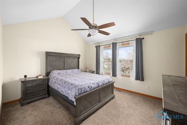 1528 Indian Creek Dr, Perrysburg, OH 43551 - carpeted bedroom featuring lofted ceiling and ceiling fan