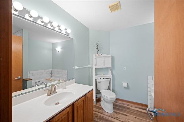 1528 Indian Creek Dr, Perrysburg, OH 43551 - bathroom featuring wood finished floors, a garden tub, and vanity