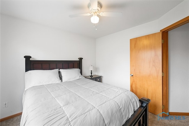 1528 Indian Creek Dr, Perrysburg, OH 43551 - carpeted bedroom featuring baseboards and a ceiling fan