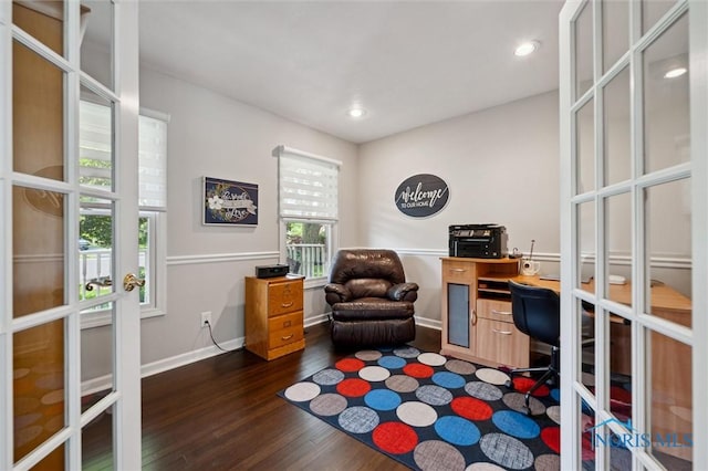 7713 Rome Ct, Holland, OH 43528 - home office featuring french doors, wood finished floors, and recessed lighting