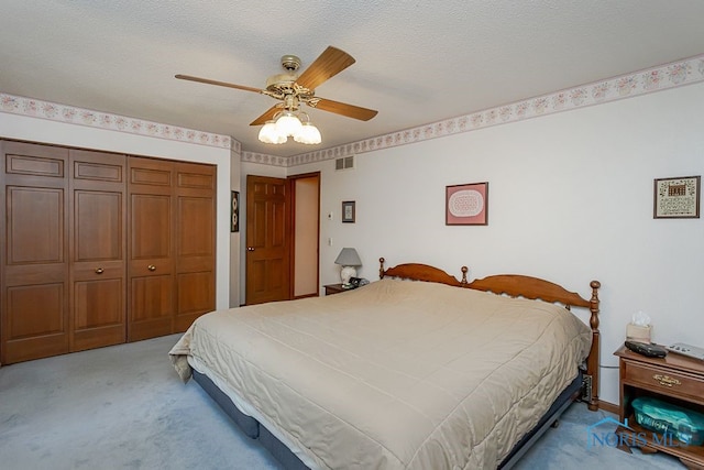 7325 Winsford Ln, Sylvania, OH 43560 - bedroom featuring carpet flooring, a closet, and a ceiling fan