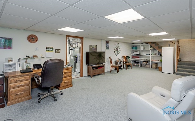 7325 Winsford Ln, Sylvania, OH 43560 - office space featuring a paneled ceiling and carpet