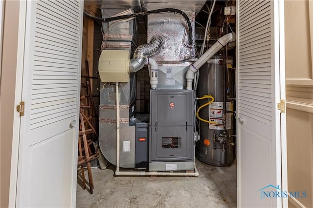 2325 Saint Roberts Ln, Toledo, OH 43617 - utility room featuring gas water heater and heating unit