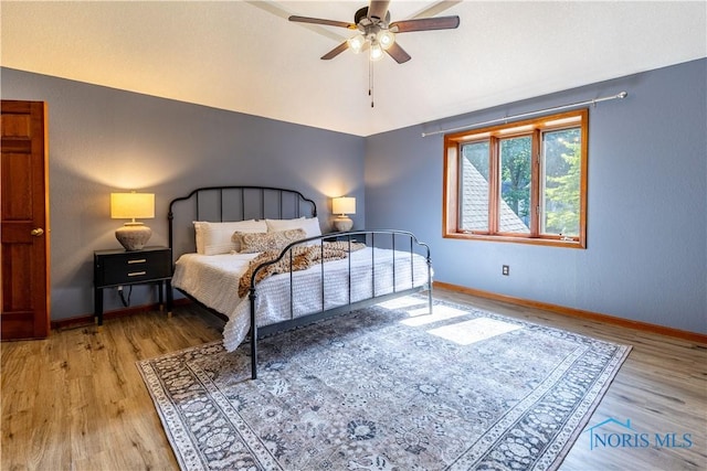 2325 Saint Roberts Ln, Toledo, OH 43617 - bedroom with light wood finished floors and ceiling fan