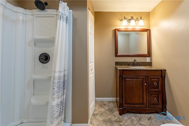 2325 Saint Roberts Ln, Toledo, OH 43617 - full bathroom with vanity and a shower with shower curtain
