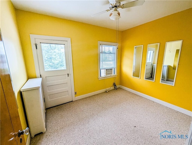 120 Elm St, Fostoria, OH 44830 - carpeted empty room featuring a ceiling fan and cooling unit