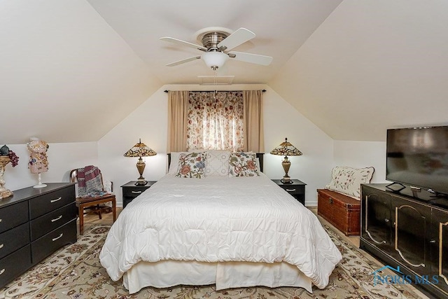 921 7th St, Maumee, OH 43537 - bedroom with a ceiling fan and vaulted ceiling