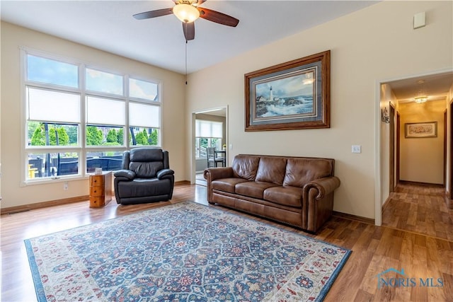 6666 Brick Yard Ct, Maumee, OH 43537 - living area with ceiling fan and wood finished floors