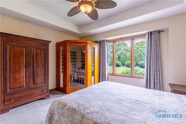 6666 Brick Yard Ct, Maumee, OH 43537 - bedroom featuring light colored carpet, ceiling fan, and access to exterior
