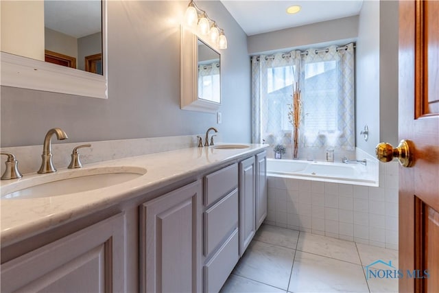 6666 Brick Yard Ct, Maumee, OH 43537 - bathroom featuring double vanity and a bath
