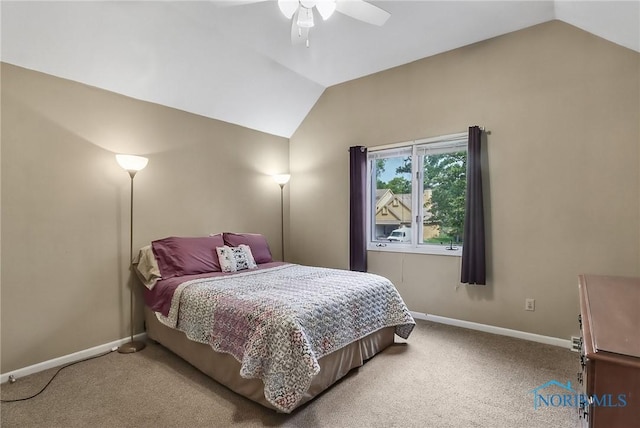 7257 Wembley Ter, Toledo, OH 43617 - bedroom featuring lofted ceiling, light colored carpet, and a ceiling fan